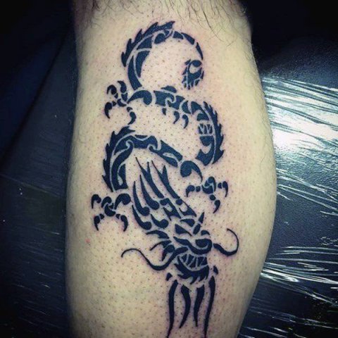 Guest - Polynesian dragon: real inked placement tattoo photo thumbnail