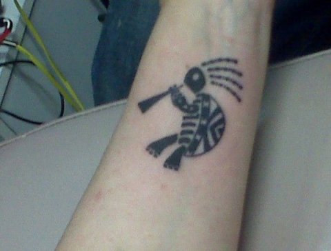 Helene - Kokopeli: real inked placement tattoo photo thumbnail