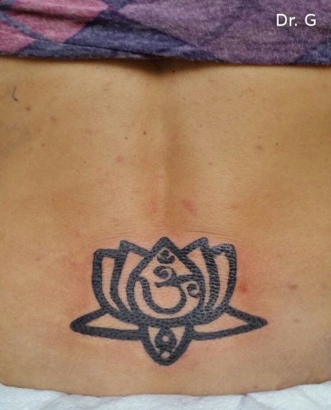 Izabela - Aum lotus: real inked placement tattoo photo thumbnail