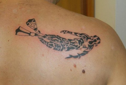 Jo - Scuba diver: real inked placement tattoo photo thumbnail