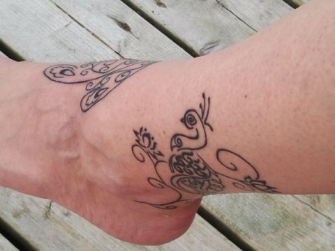 Lesa - Peacock and lotus: real inked placement tattoo photo thumbnail