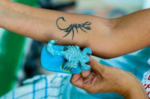 Manuela - Scorpion: real inked placement tattoo photo thumbnail