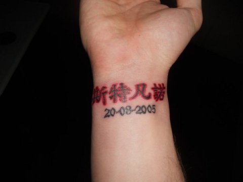 Mattia - Ideograms: real inked placement tattoo photo thumbnail