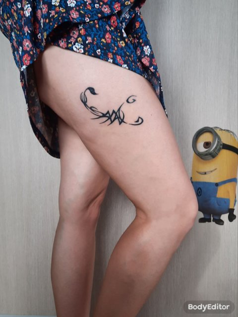 Oksana - Scorpion: real inked placement tattoo photo thumbnail