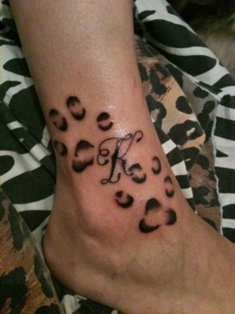 Sara - K & paws: real inked placement tattoo photo thumbnail