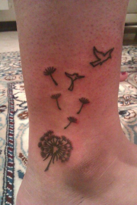 Sara - dandelion: real inked placement tattoo photo thumbnail
