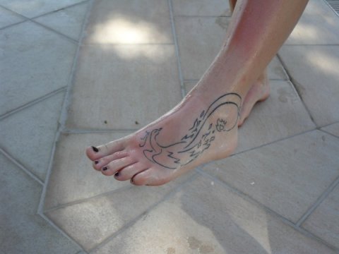 Simona - Suzaku bird: real inked placement tattoo photo thumbnail