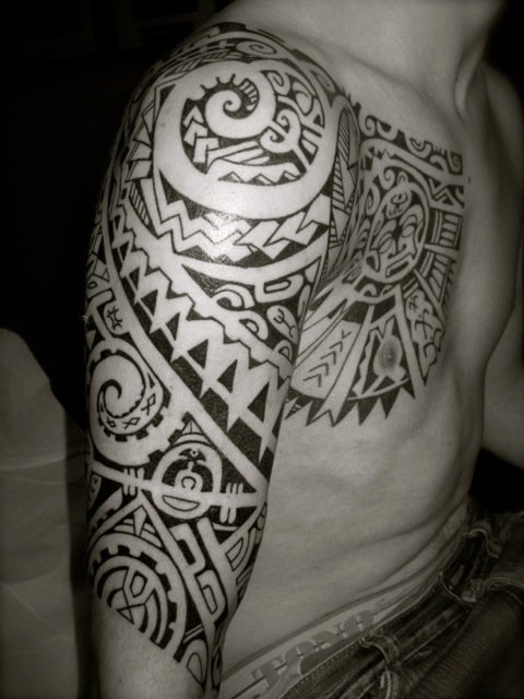 Tanne - Poly sleeve pec: real inked placement tattoo photo thumbnail
