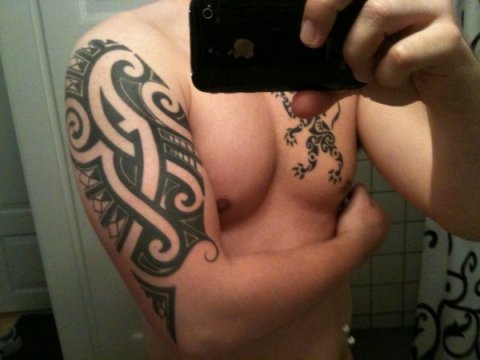 Thomas - Tribal: real inked placement tattoo photo thumbnail