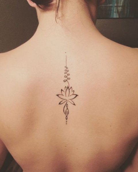 Guest - Lotus unalome: real inked placement tattoo photo thumbnail