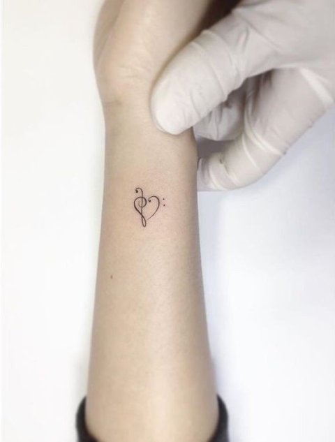 Guest - music heart: real inked placement tattoo photo thumbnail