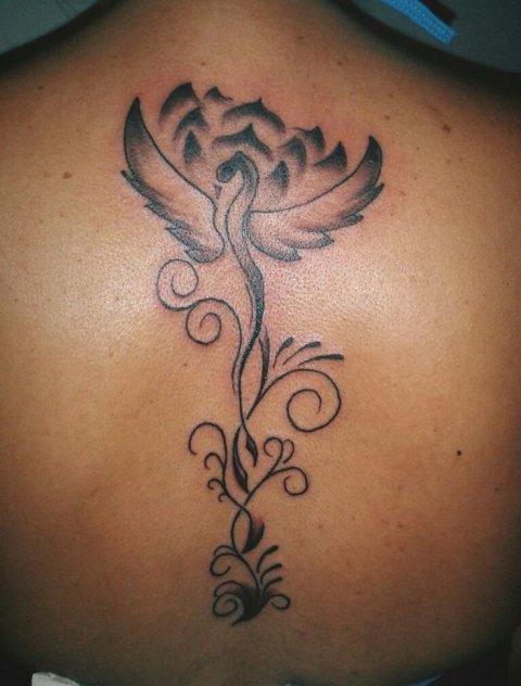 Yaxili - phoenix and lotus: real inked placement tattoo photo thumbnail